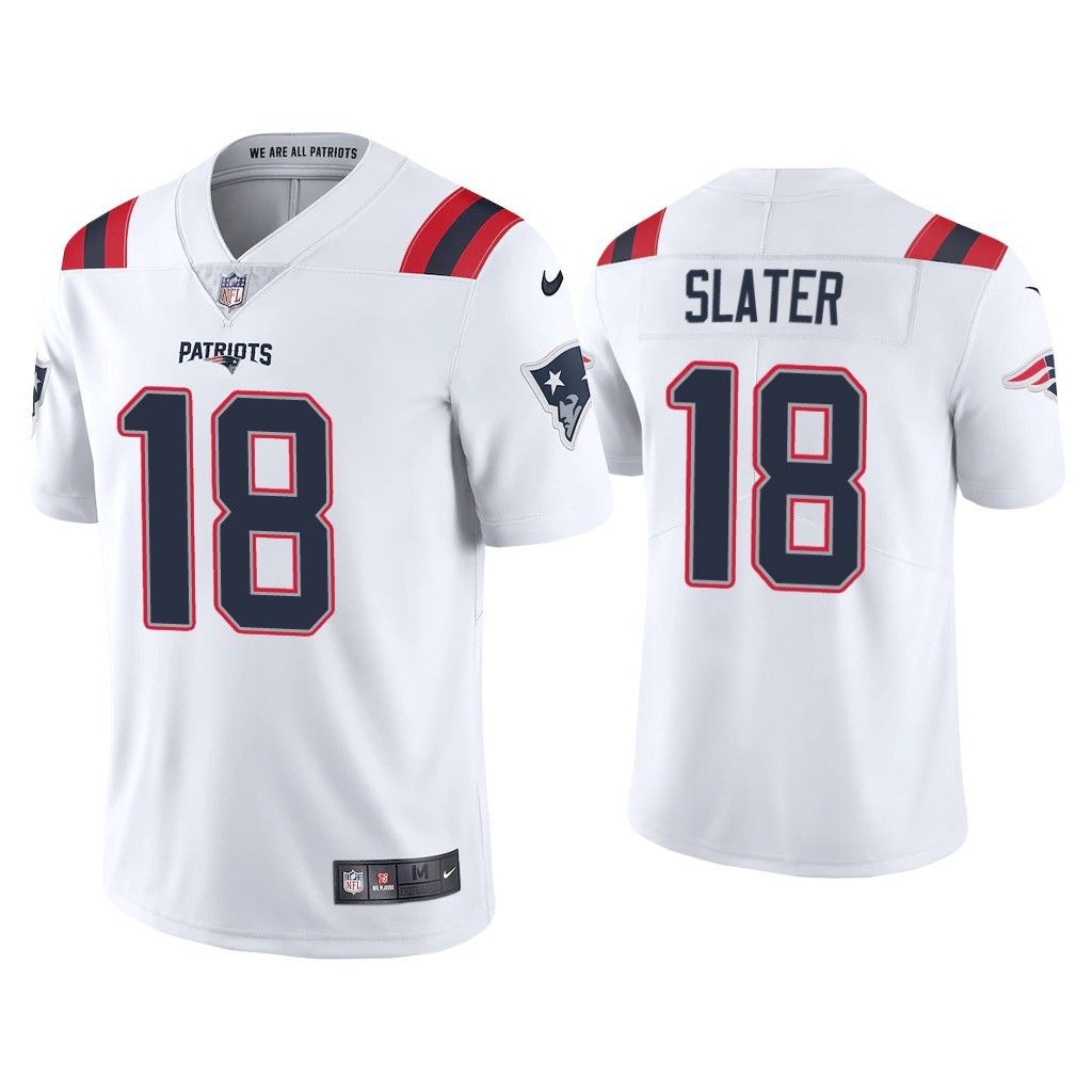 Men New England Patriots #18 Matthew Slater Nike White Vapor Limited NFL Jersey